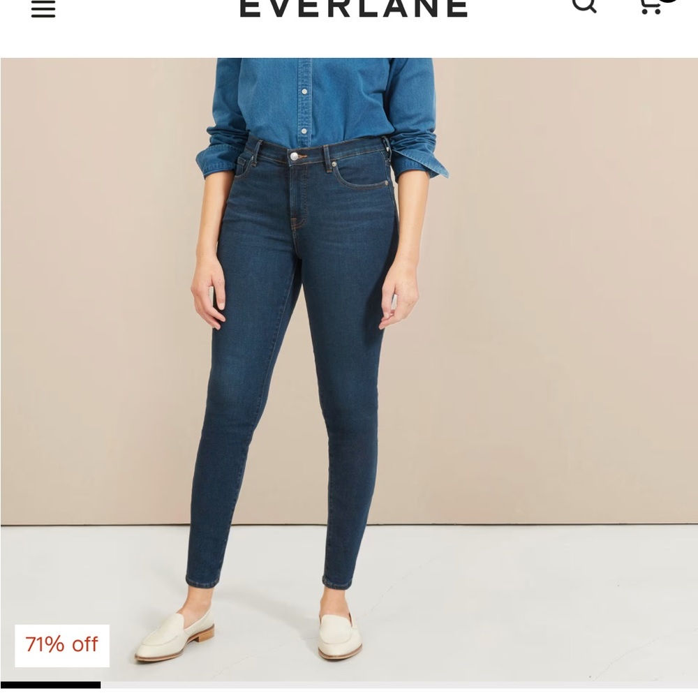 Everlane authentic stretch mid rise skinny jeans 27R dark blue wash